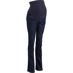 Dżinsy ciążowe "super-stretch", BOOTCUT bonprix ciemny denim. Niebieskie jeansy damskie bootcut bonprix, moda ciążowa. Za 119,99 zł.
