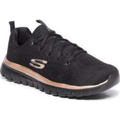 Buty SKECHERS - Get Connected 12615/BKRG Black/Rose Gold. Czarne buty sportowe damskie Skechers, z materiału, sportowe, na fitness i siłownię. W wyprzedaży za 179,00 zł.