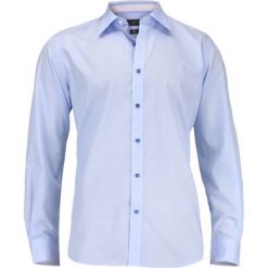 Elegancka Koszula Męska z Długim Rękawem, 1oo% BAWEŁNA, Jednolita, Jasny Niebieski KSDWRRYRRW14027. Niebieskie koszule męskie m, z bawełny, eleganckie. Za 129,00 zł.