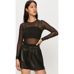Tally Weijl - Longsleeve. Czarne bluzki damskie TALLY WEIJL, s, z aplikacjami, z elastanu, casualowe, z okrągłym kołnierzem. Za 69,90 zł.