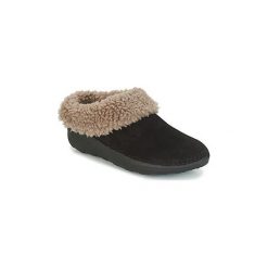 Chodaki FitFlop LOAFF SNUG SLIPPERS. Czarne klapki damskie marki FitFlop, bez wzorów, bez obcasa. Za 351,20 zł.