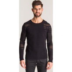 Czarny sweter Versace Collection z transparentnym tłoczeniem. Swetry męskie Versace Collection. Za 739,60 zł.