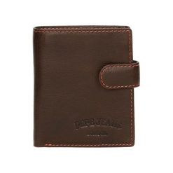 Portfele męskie: Skórzany portfel w kolorze brązowym – (S)8,5 x (W)10,5 x (G)1 cm