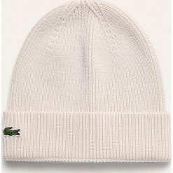 Lacoste - Czapka. Niebieskie czapki męskie Lacoste, bez wzorów, z wełny. W wyprzedaży za 119,90 zł.