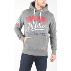 SuperDry Bluza Szary. Szare bluzy męskie Superdry, l, z haftami, z bawełny, bez kołnierzyka, bez rękawów, bez kaptura. Za 438,95 zł.