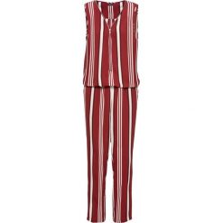 Kombinezon z zamkiem bonprix ciemnoczerwony w paski. Czerwone kombinezony eleganckie damskie marki bonprix, w paski. Za 109,99 zł.