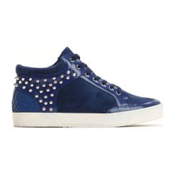 Granatowe Trampki Conflux. Szare buty sportowe męskie marki Born2be, bez wzorów, z tkaniny, sportowe, na sznurówki. Za 69,99 zł.