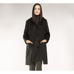 Płaszcz damski 85-9W-100-8. Szare płaszcze damskie marki Wittchen, na jesień, z aplikacjami, z materiału, eleganckie. Za 499,00 zł.
