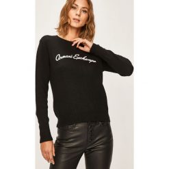 Armani Exchange - Sweter. Czerwone swetry damskie Armani Exchange, s, z aplikacjami, z elastanu, bez rękawów, bez kaptura. Za 499,90 zł.