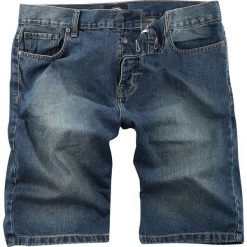 Dickies Pensacola Loose Fit Short Krótkie spodenki jeansowe ciemnoniebieski. Niebieskie spodenki i szorty męskie marki Dickies, w paski, z jeansu, krótkie. Za 244,90 zł.