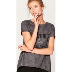 T-shirty damskie: Koszulka z metalicznym połyskiem - Szary