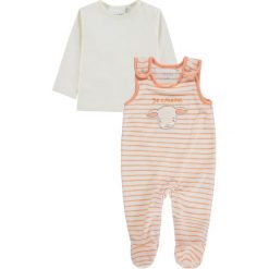 2-częściowy zestaw w kolorze pomarańczowo-białym. Pomarańczowe śpiochy niemowlęce Kanz, w paski. W wyprzedaży za 45,95 zł.