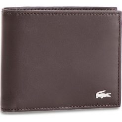 Duży Portfel Męski LACOSTE - Large Billfold & Coin NH1112FG Dark Brown 028. Pomarańczowe portfele męskie marki Lacoste, ze skóry. Za 349,00 zł.