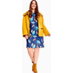 Kurtka z domieszką wełny żółty. Żółte kurtki damskie Tagless, plus size, bez wzorów, z wiskozy, bez kaptura. Za 317,29 zł.