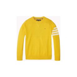 Swetry Dziecko Tommy Hilfiger KB0KB04254 VARSITY STRIPED. Żółte swetry chłopięce TOMMY HILFIGER, bez wzorów, bez kołnierzyka. Za 248,52 zł.