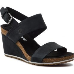 Sandały TIMBERLAND - Capri Sunset Wedge TB0A1MSY0151 Black. Czarne klapki damskie Timberland, bez wzorów, ze skóry, bez obcasa, na obcasie. W wyprzedaży za 359,00 zł.