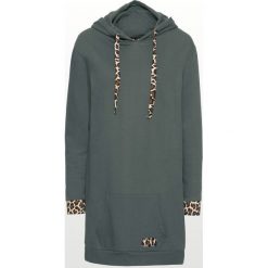 Bluzy damskie: Bluza oversize z kontrastowymi elementami bonprix zielony eukaliptusowy - leo