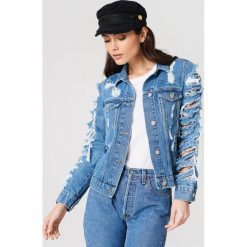 Kurtki damskie: Rebecca Stella Kurtka jeansowa z rozdarciami – Blue
