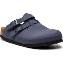 Klapki BIRKENSTOCK - Kay Kids 1011409 D Navy. Niebieskie sandały chłopięce Birkenstock, ze skóry ekologicznej, bez zapięcia. W wyprzedaży za 269,00 zł.