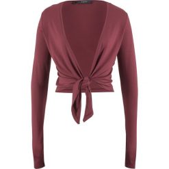 Bolerko shirtowe wiązane, długi rękaw bonprix czerwony klonowy. Czerwone bolerka i narzutki damskie marki bonprix, z długim rękawem. Za 34,99 zł.