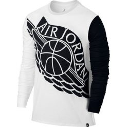 T-shirty męskie: Nike Koszulka męska Jordan Stretched Wings Long Sleeve czarno-biała r. S (834482 100)