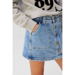 Mango Kids - Spódnica dziecięca Allegra 110-164 cm. Niebieskie spódniczki dziewczęce Mango Kids, na co dzień, bez wzorów, z elastanu, mini, proste. Za 69,90 zł.