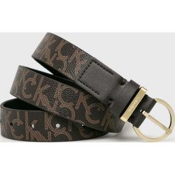 Calvin Klein Jeans - Pasek. Pomarańczowe paski damskie marki Calvin Klein Jeans, w paski, z jeansu. W wyprzedaży za 159,90 zł.