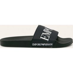 Emporio Armani - Klapki. Białe kapcie męskie Emporio Armani, z gumy, bez zapięcia. Za 279,90 zł.