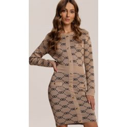 Beżowa Sukienka Shyoria. Brązowe sukienki damskie Renee, s, bez wzorów, bez kołnierzyka, bez rękawów, mini. Za 149,99 zł.