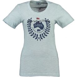Koszulka "Jarcentiel" w kolorze błękitnym. Niebieskie bez kategorii marki Geographical Norway Women & Kids, l, z nadrukiem, z bawełny, z okrągłym kołnierzem. W wyprzedaży za 65,95 zł.
