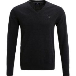 Swetry klasyczne męskie: GANT WEIGHT VNECK Sweter charcoale melange