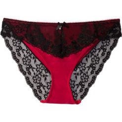 Figi bonprix czarno-czerwony. Czarne figi bonprix, z haftami, z koronki. Za 24,99 zł.