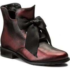Botki damskie lity: Botki EKSBUT - 77-4538-F95-1G Bordo/Czarny