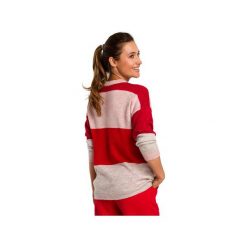 Sweter w pasy S200. Czerwone swetry damskie Style, s, bez wzorów, ze splotem, eleganckie, bez rękawów, bez kaptura. Za 129,00 zł.