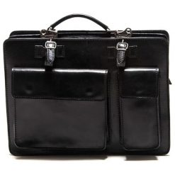 Skórzana teczka w kolorze czarnym - (S)30 x (W)39 x (G)10 cm. Czarne aktówki męskie marki Renata Corsi, w paski, z materiału. W wyprzedaży za 299,95 zł.