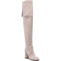 Muszkieterki STUART WEITZMAN - Helena 95 YL96256 Pebble Suede. Brązowe kozaki damskie marki Stuart Weitzman, ze skóry, bez obcasa, na obcasie, bez zapięcia. W wyprzedaży za 1709,00 zł.