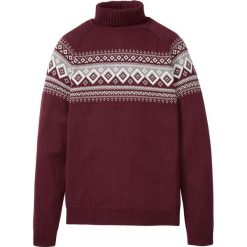 Sweter z golfem bonprix czerwony klonowy wzorzysty. Czerwone swetry męskie bonprix, s, z aplikacjami. Za 109,99 zł.