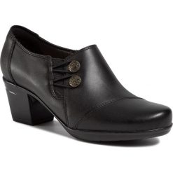 Półbuty CLARKS - Emslie Warren 261284424 Black. Czarne półbuty damskie Clarks, z aplikacjami, ze skóry, bez obcasa, na obcasie, bez zapięcia. Za 299,00 zł.
