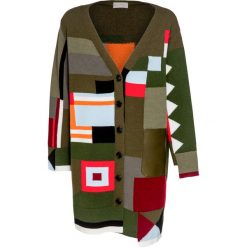 Sweter MRZ Multikolor|Zielony. Zielone swetry rozpinane damskie marki MRZ, w geometryczne wzory, z wiskozy. Za 2576,00 zł.