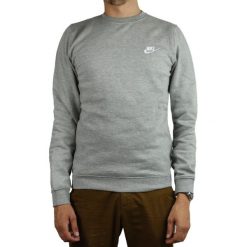 Nike NSW Fleece Club Crew 804340-063 bluzy męskie szare L. Szare bluzy męskie Nike, m, bez wzorów, z bawełny, klasyczne, z kapturem, bez rękawów, bez kaptura. W wyprzedaży za 189,99 zł.