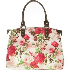 Torebki klasyczne damskie: Torebka „Patty” w kolorze czerwono-kremowym – 45 x 30 x 15 cm