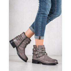 SZARE BOTKI DAMSKIE. Szare botki damskie Forever Folie, bez obcasa, bez zapięcia. Za 44,90 zł.