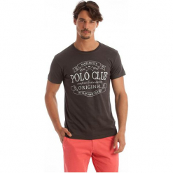 Polo Club C.H..A T-Shirt Męski M Brązowy. Brązowe koszulki polo Polo Club C.H..A, m. W wyprzedaży za 119,00 zł.