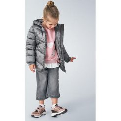 Mayoral - Kurtka dziecięca 104-134 cm. Szare kurtki dziewczęce Mayoral, bez wzorów, z elastanu, długie, z kapturem. Za 228,90 zł.