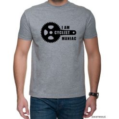 Koszulka T-SHIRT Maniac. Szare t-shirty męskie z nadrukiem Pakamera, m. Za 75,00 zł.