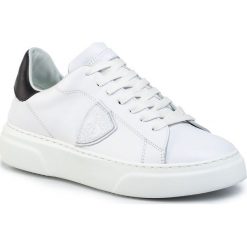 Sneakersy PHILIPPE MODEL - Temple BGLD V005 Veau Blanc Noir. Białe półbuty damskie Philippe Model, ze skóry. Za 1269,00 zł.