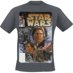 Star Wars Comic T-Shirt ciemnoszary. Szare koszulki męskie Star Wars, s, z nadrukiem, retro, z okrągłym kołnierzem. Za 21,90 zł.