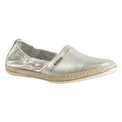 Espadryle męskie: Skórzane espadryle w kolorze srebrnym