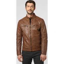 Maddox - Męska kurtka skórzana – Genua, beżowy. Brązowe kurtki męskie Maddox, m, bez wzorów, bez kaptura. Za 429,95 zł.
