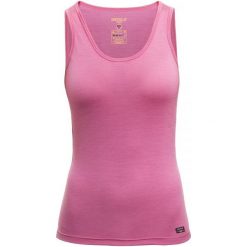 Devold Top Breeze Woman Singlet Sweet M. Różowe topy damskie marki Devold, m, bez wzorów, ze skóry, bez kołnierzyka. Za 245,00 zł.